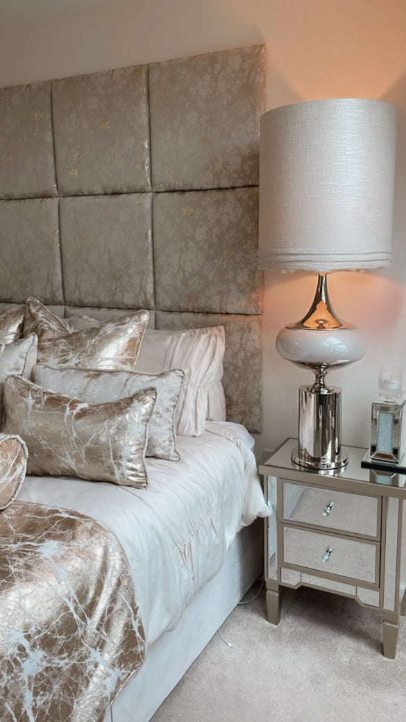 Paris Reversible Cushion in Beige / Gold