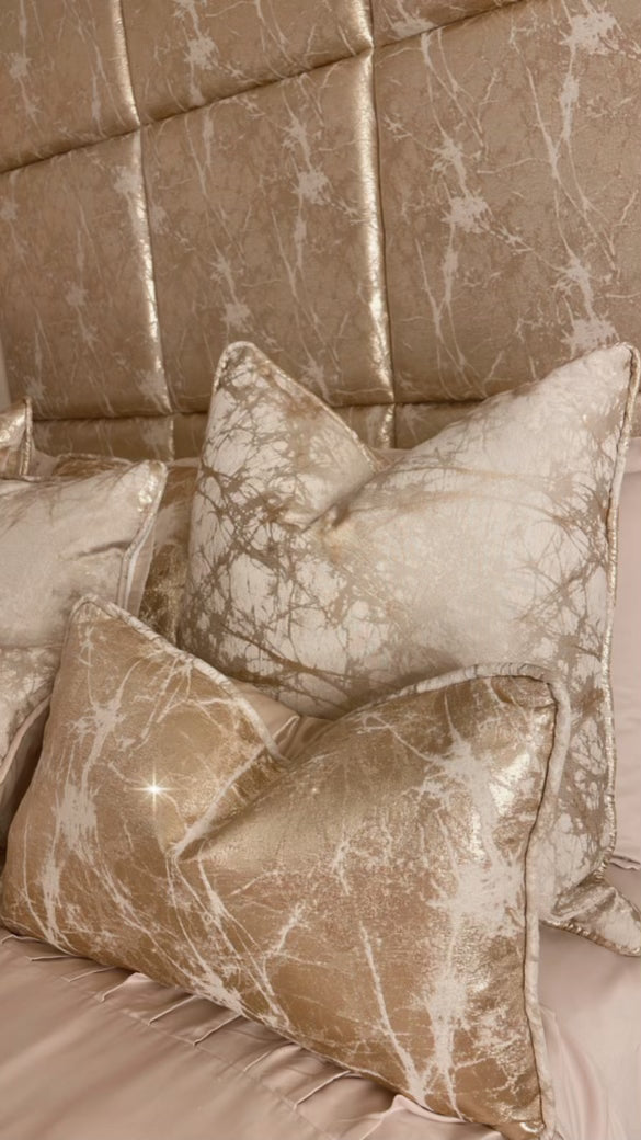 Paris Reversible Cushion in Beige / Gold