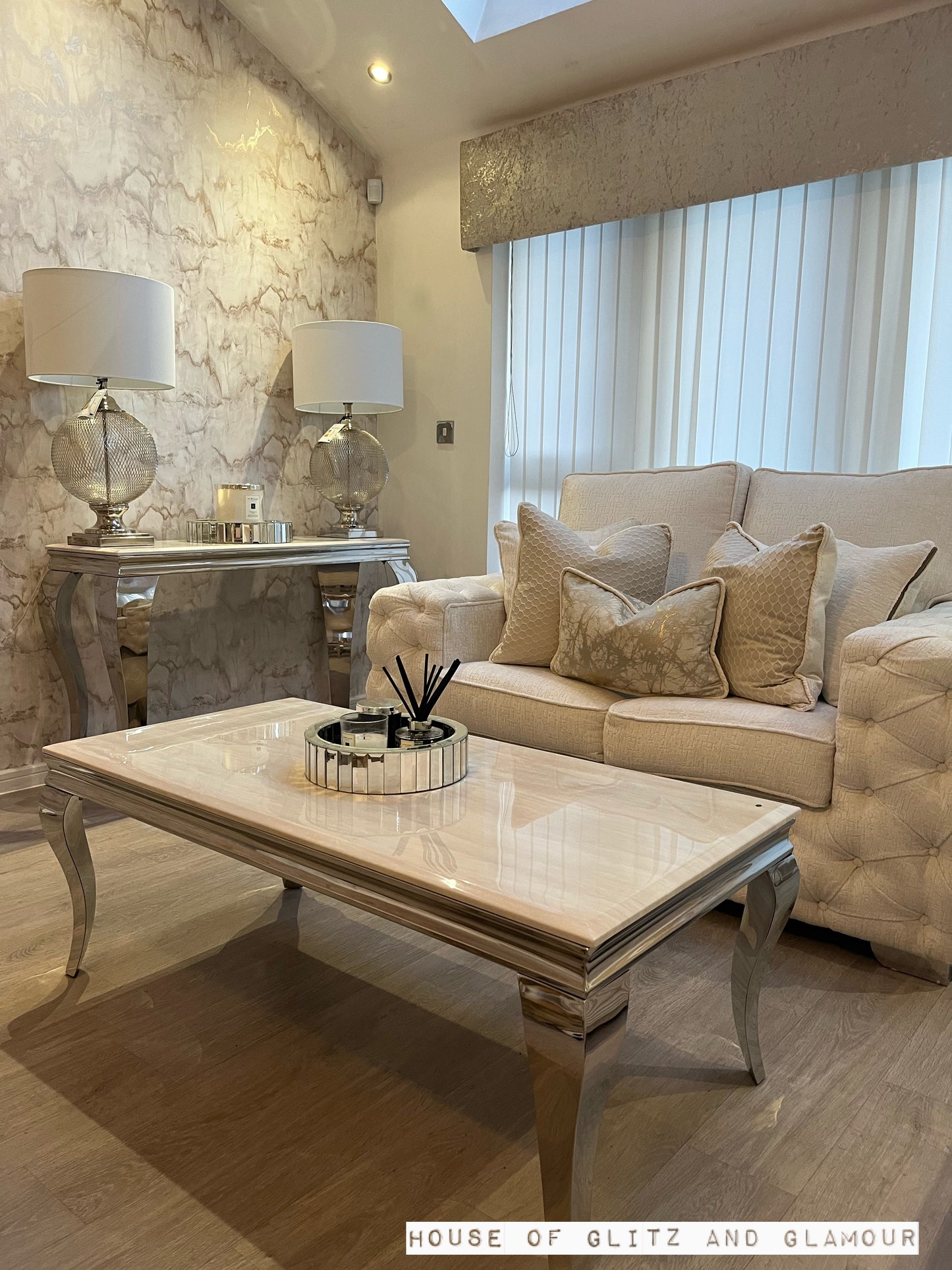 Paris Reversible Cushion in Beige / Gold