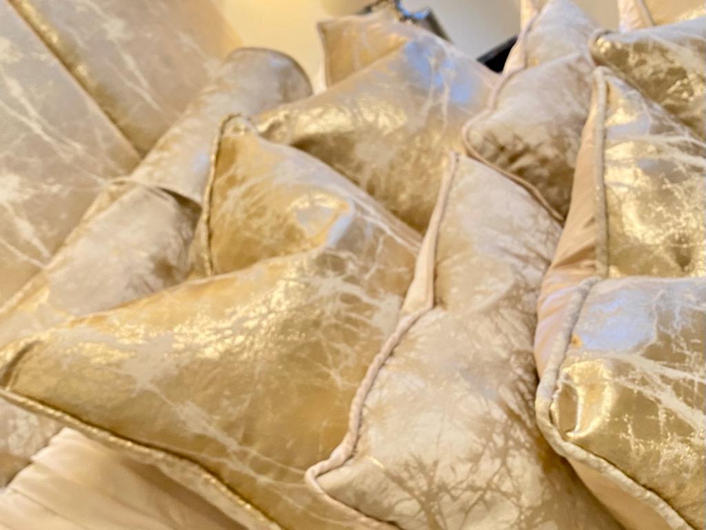 Paris Reversible Cushion in Beige / Gold