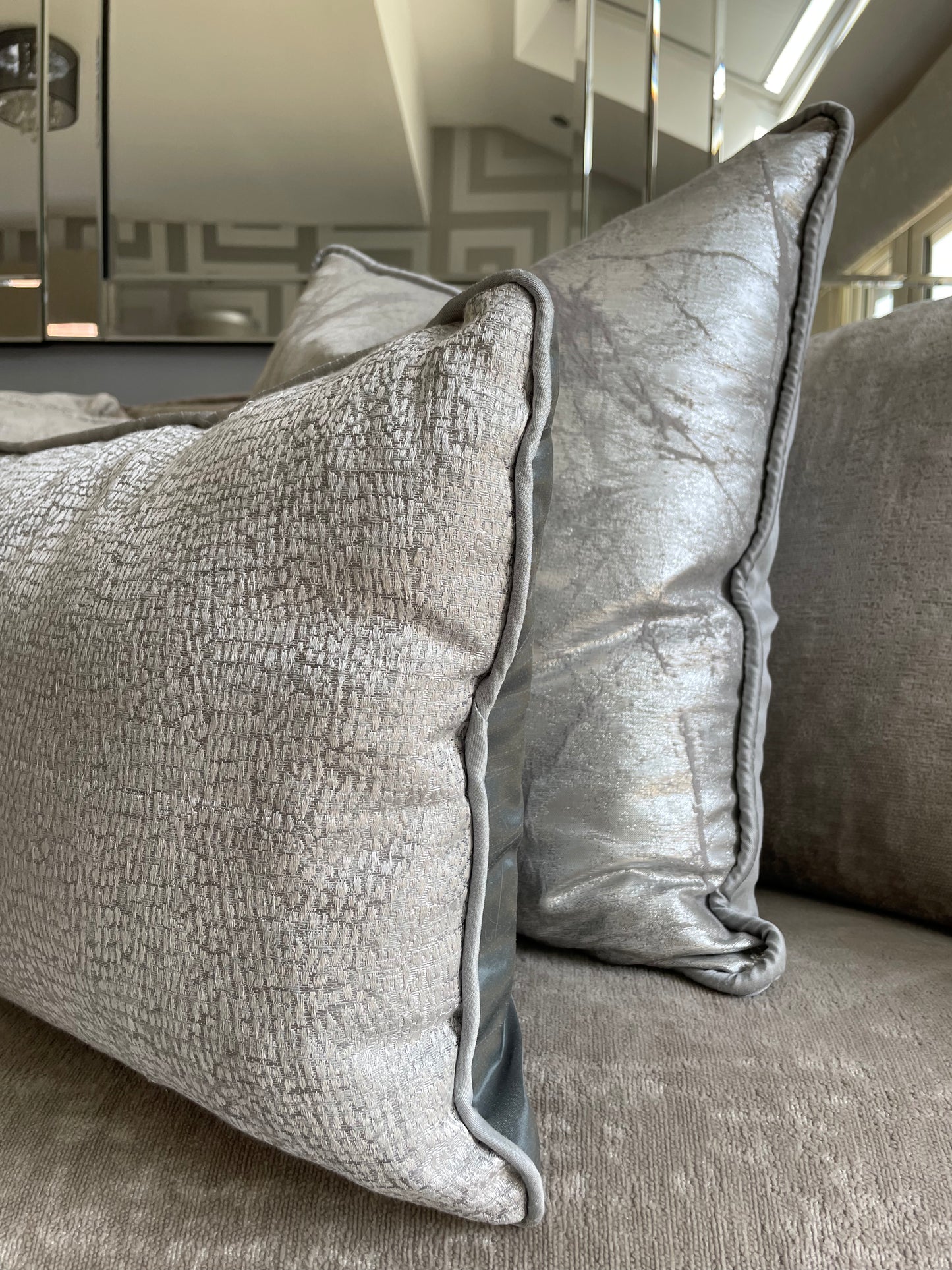 Rome Cushion in Silver