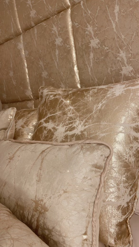 Paris Reversible Cushion in Beige / Gold