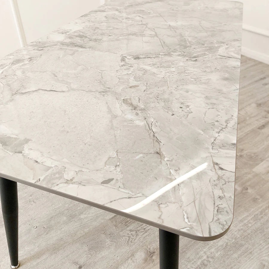 Trojan 1.4 Black Dining Table with Sintered Stone Top