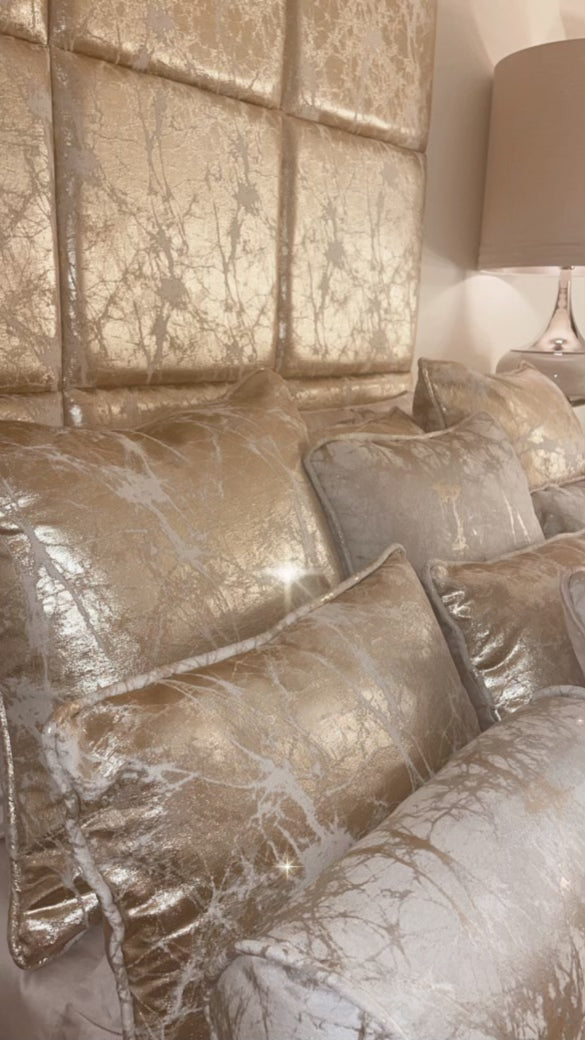 Paris Reversible Cushion in Beige / Gold