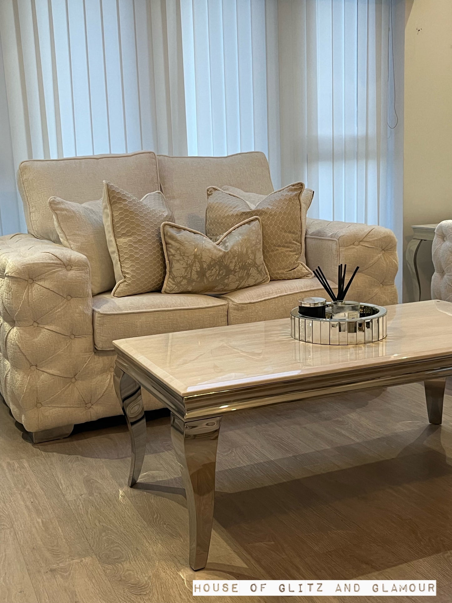 Paris Reversible Cushion in Beige / Gold