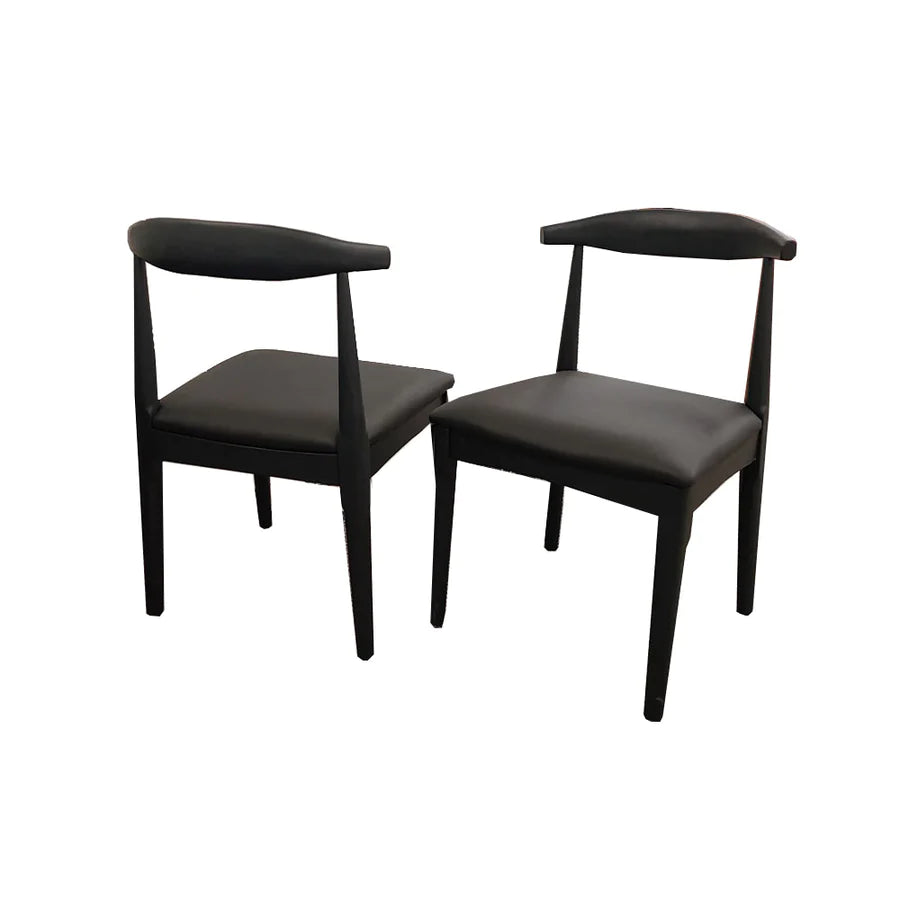 Elsie Wooden Wishbone Chair with Matt Black Seat