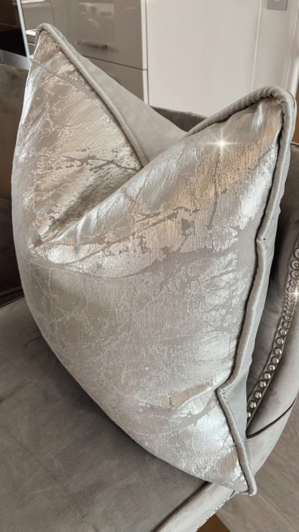 Paris Reversible Cushion in Silver / Pewter