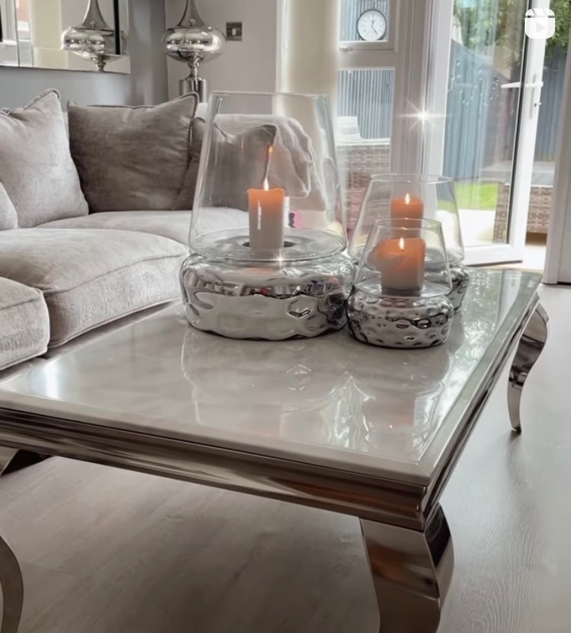 Medium Silver Dimple Candle Holder