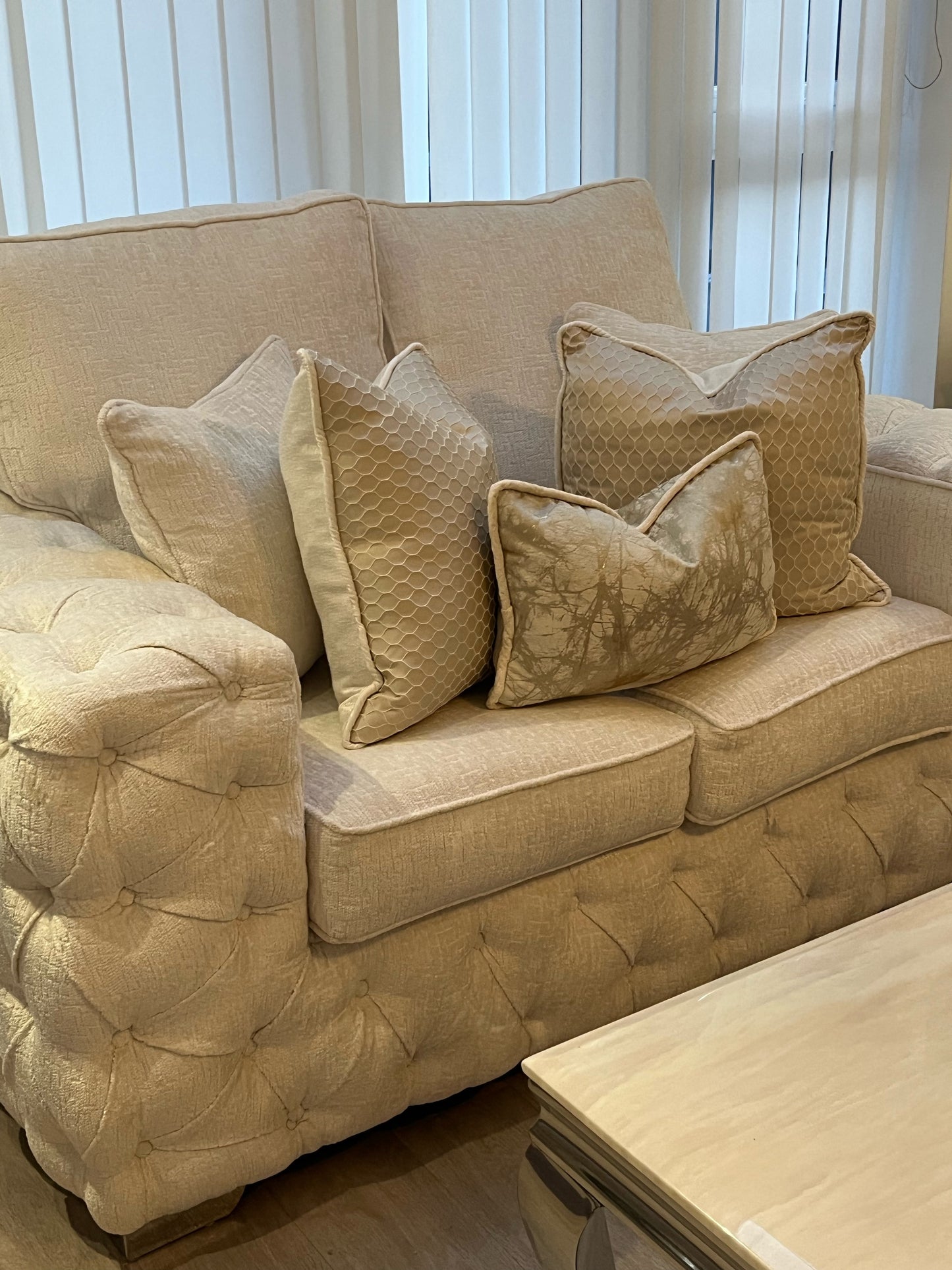 Paris Reversible Cushion in Beige / Gold