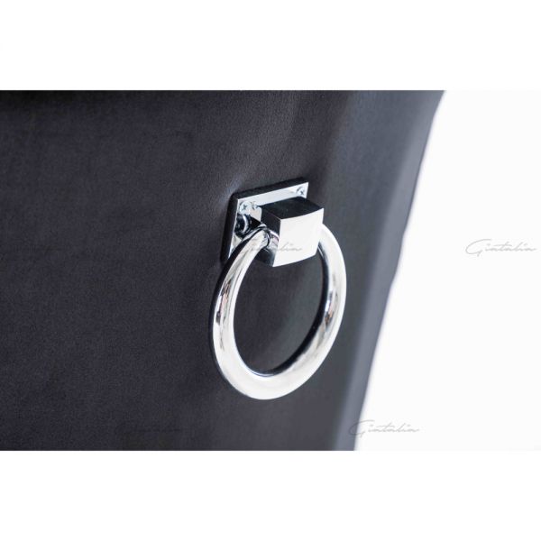 Black Italian French Velvet Chrome Knocker Back Dining Chair