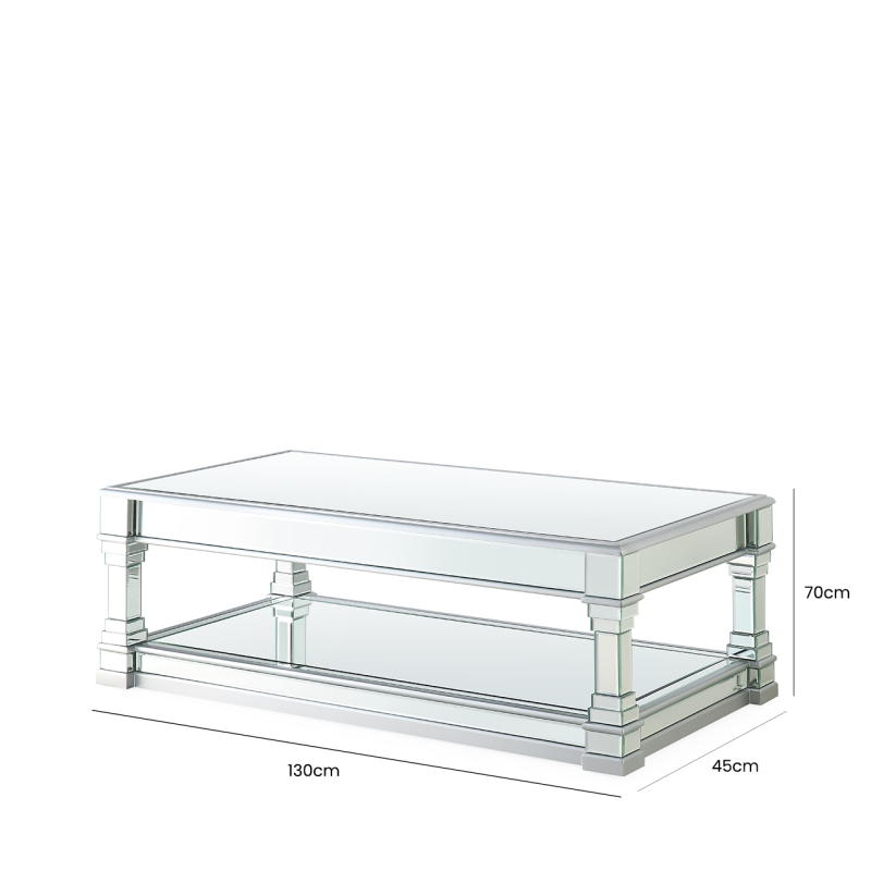 Venus Silver Mirror Coffee Table