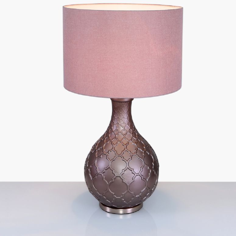 Matte Rose Gold Table Lamp With Blush Pink Shade