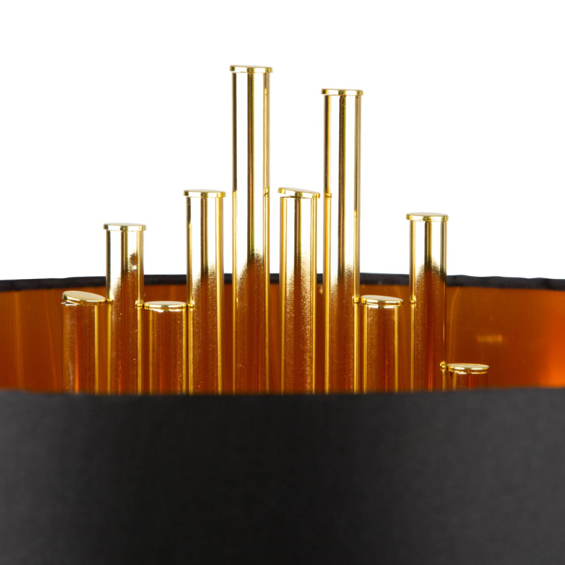 Vienna 77cm Gold Table Lamp With Black Faux Silk Shade