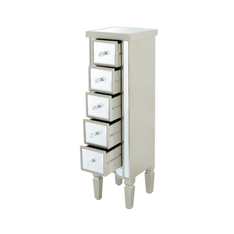 Apollo Vista Dark Champagne 5 Drawer Tallboy Cabinet