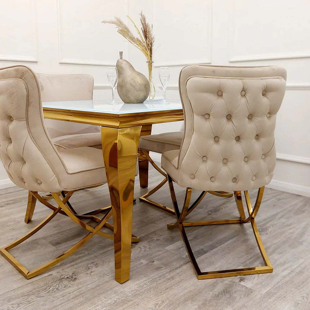 Rocking chair with gold store legs