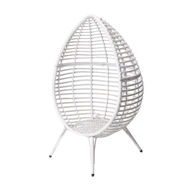Patio Wicker Egg Chair White
