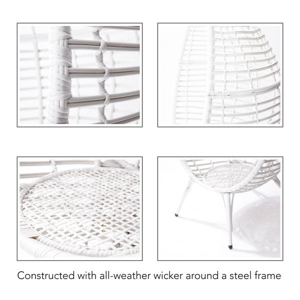 Patio Wicker Egg Chair White