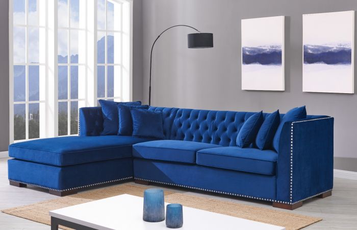 Royal Blue Chester Corner Suite - Left