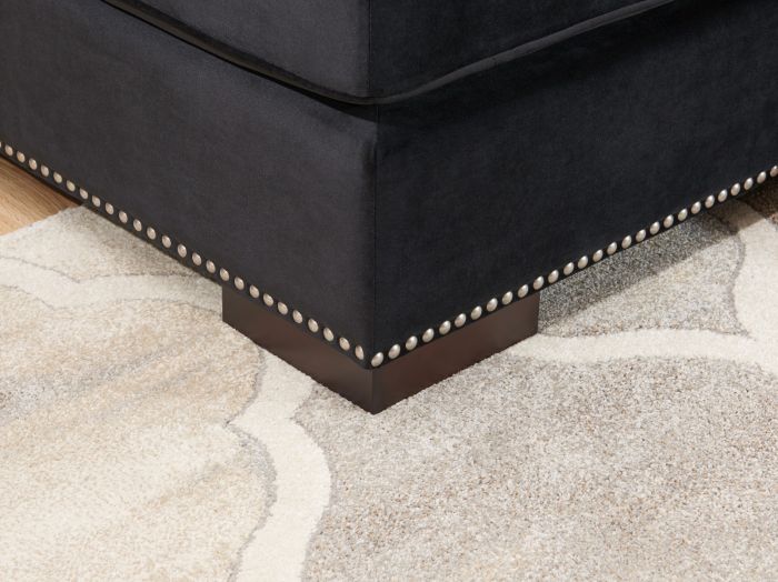 Mayfair Velvet Tufted Black Corner Suite- Left