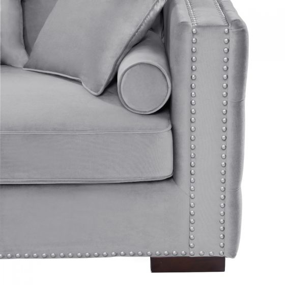 Mayfair Velvet Tufted Grey Corner Suite-Left