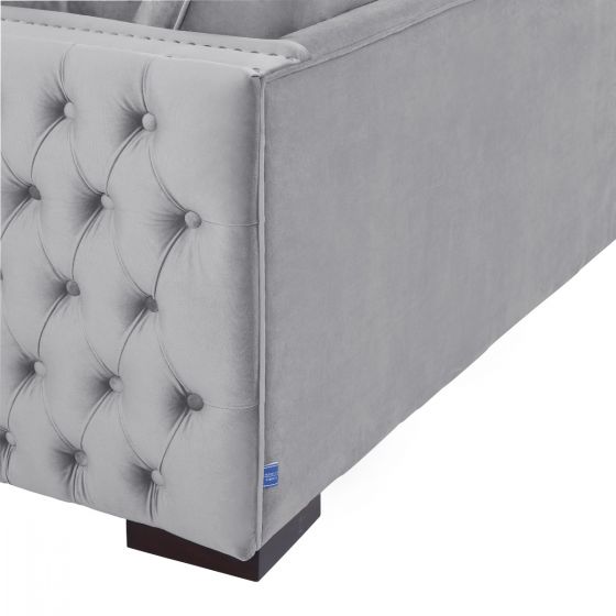 Mayfair Velvet Tufted Grey Corner Suite-Left