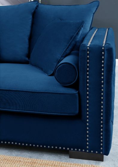 Mayfair Velvet Tufted Royal Blue Corner Suite-Left
