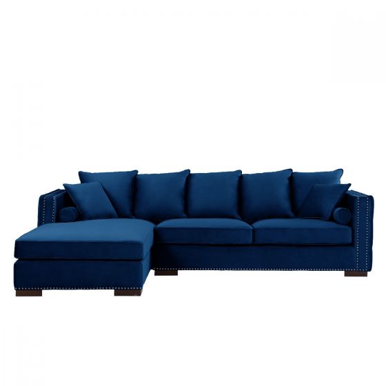 Mayfair Velvet Tufted Royal Blue Corner Suite-Left