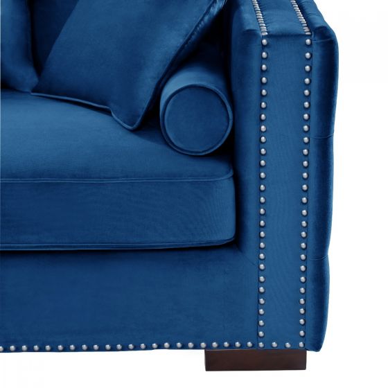 Mayfair Velvet Tufted Royal Blue Corner Suite-Left