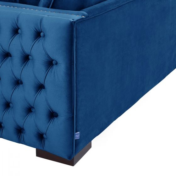 Mayfair Velvet Tufted Royal Blue Corner Suite-Left