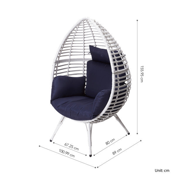 Patio Wicker Egg Chair White
