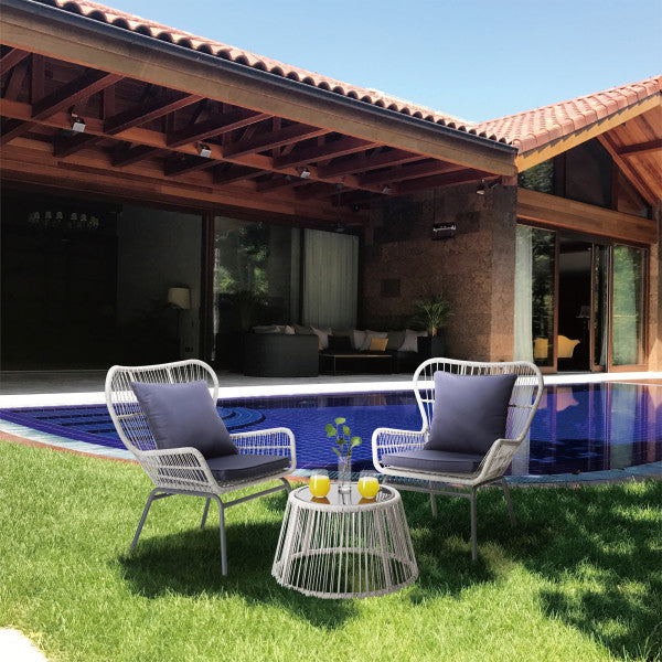 3 Piece Patio Wicker Bistro set