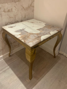 Display Item - Louis Pandora Side Table With Gold Legs And Sintered Top (60cm x 60cm)