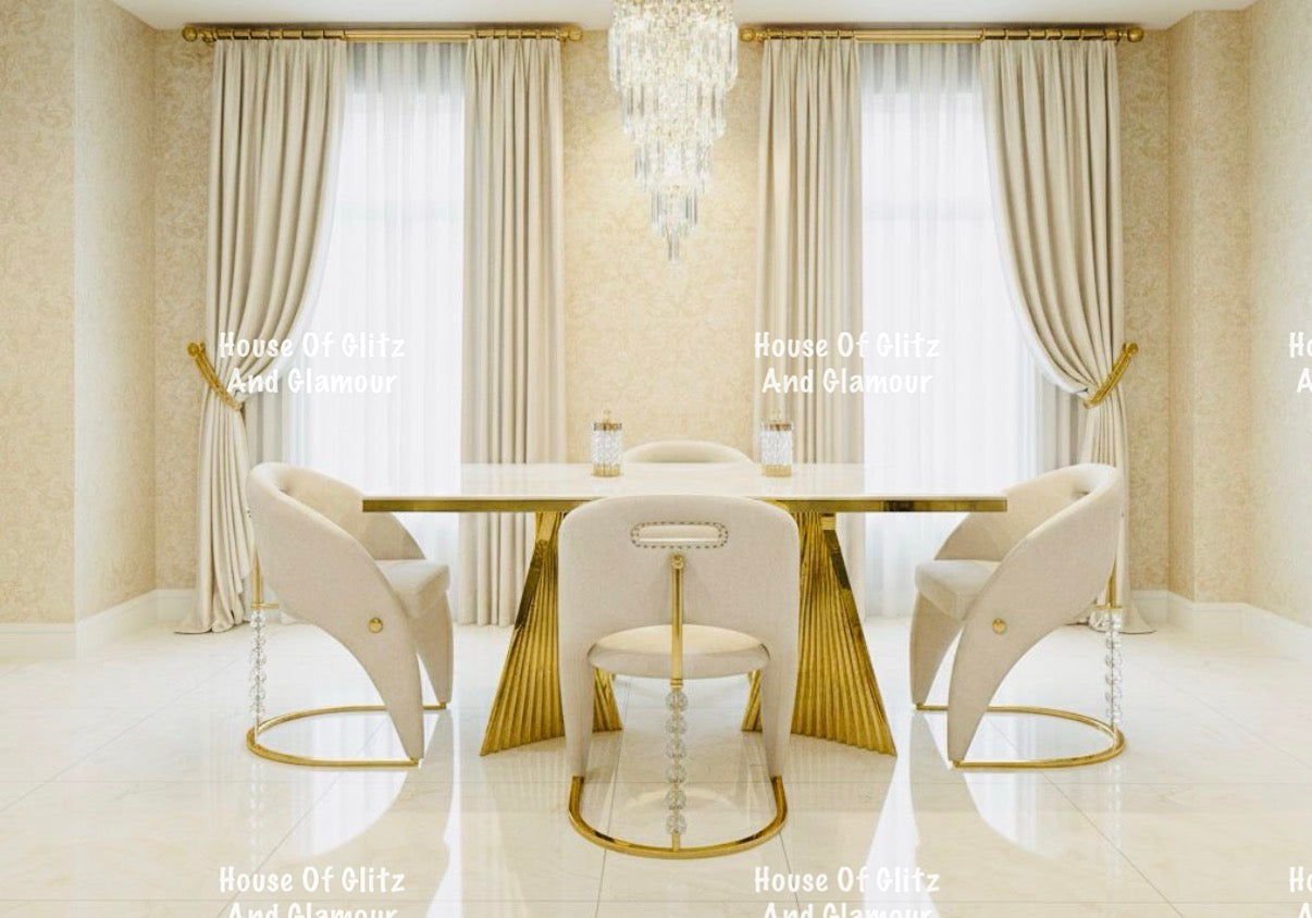 Hollywood Cream Gold Dining Chair