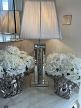 Load image into Gallery viewer, Crushed Diamond Crystal Silver Mirror Square Table Lamp
