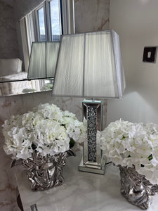 Silver Mirror Crystal Diamond Table Lamp