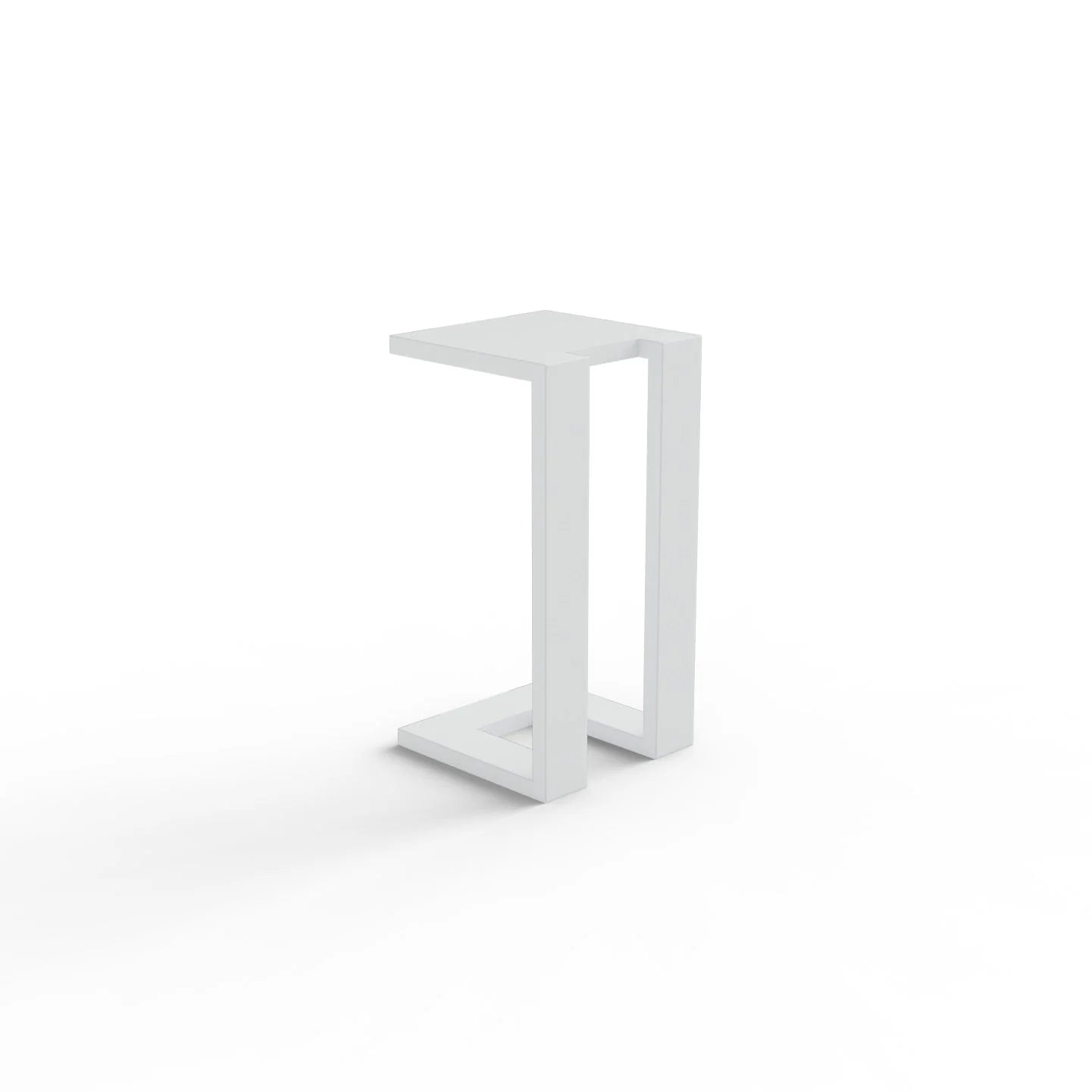 White metal table leg on a white background