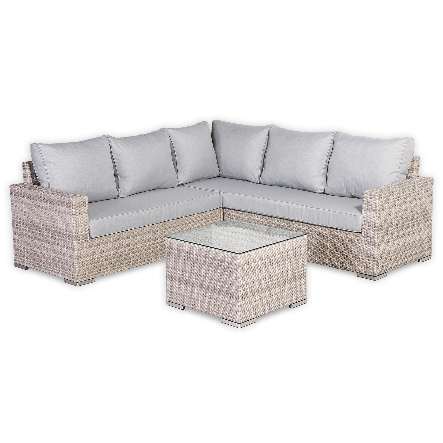 Malibu Range High Back Rattan Corner Sofa Set - Choice of Tables - April Pre Order
