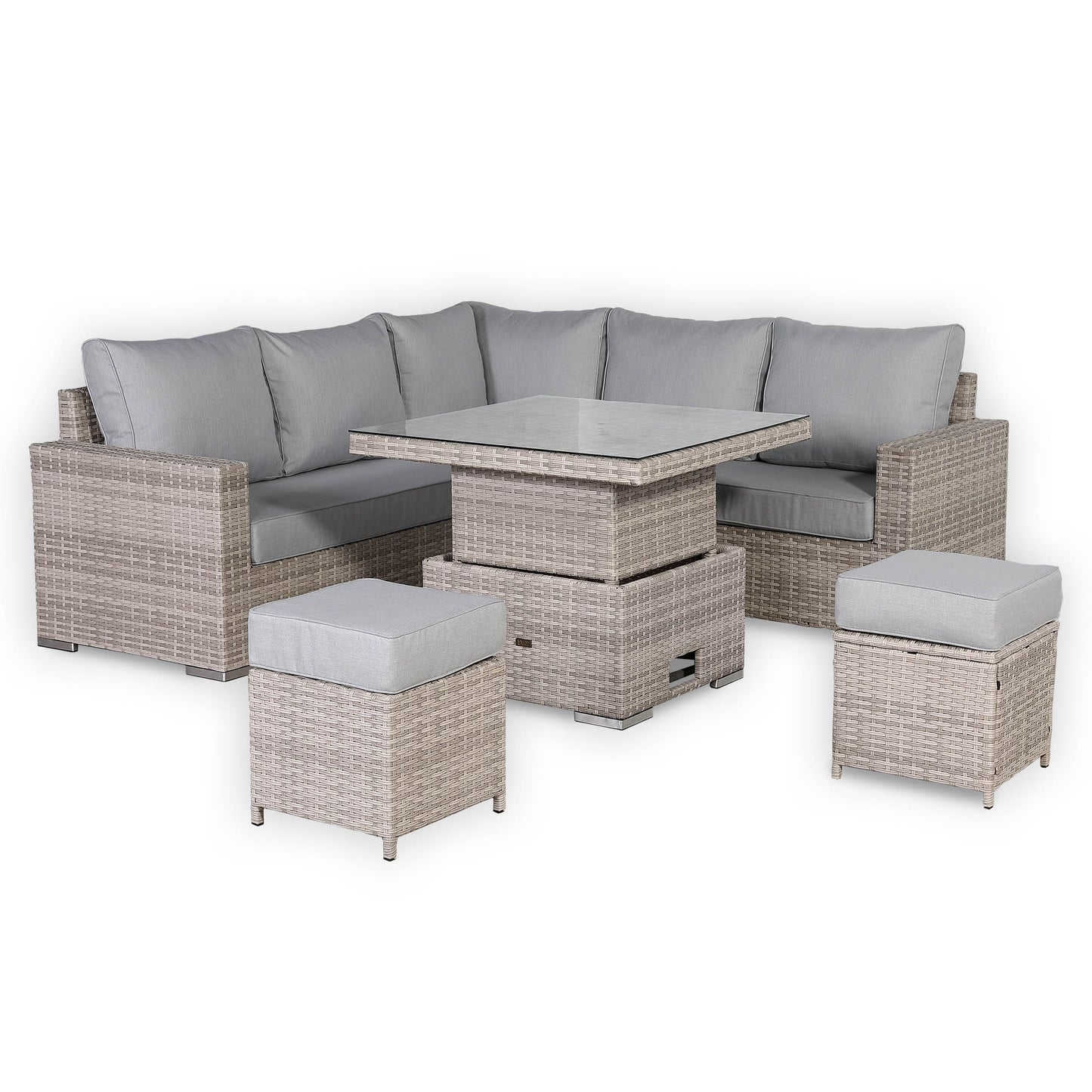 Malibu Range High Back Rattan Corner Sofa Set - Choice of Tables - April Pre Order