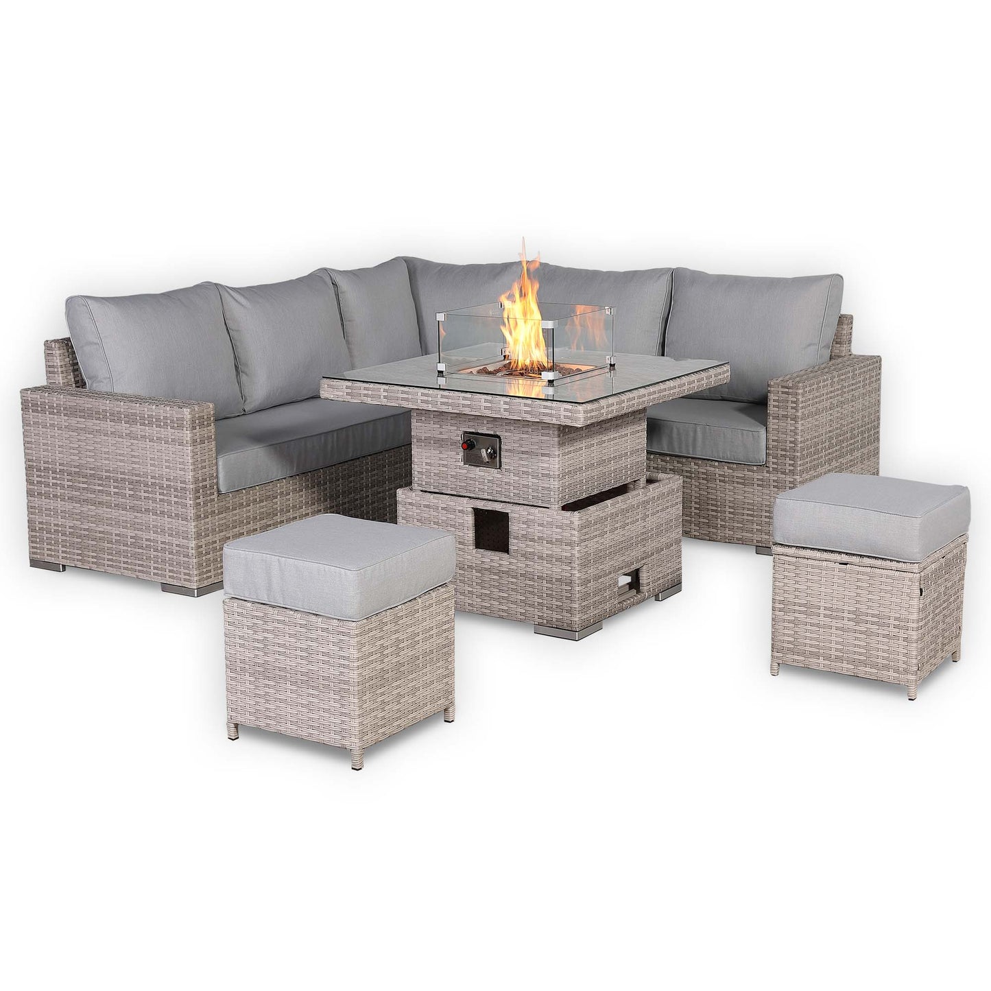 Malibu Range High Back Rattan Corner Sofa Set - Choice of Tables - April Pre Order