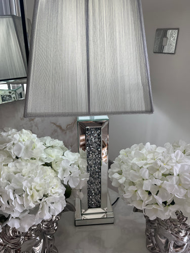 Silver Mirror Crystal Diamond Table Lamp