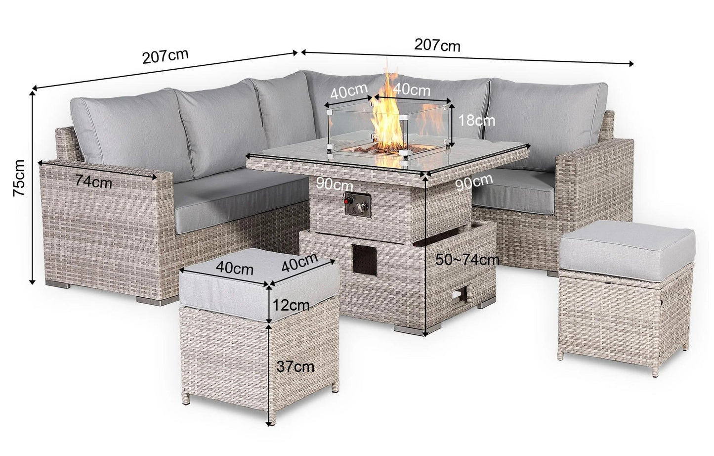 Malibu Range High Back Rattan Corner Sofa Set - Choice of Tables - April Pre Order