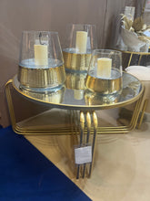 Load image into Gallery viewer, Hampton Small Gold &amp; Glass Candle Holder