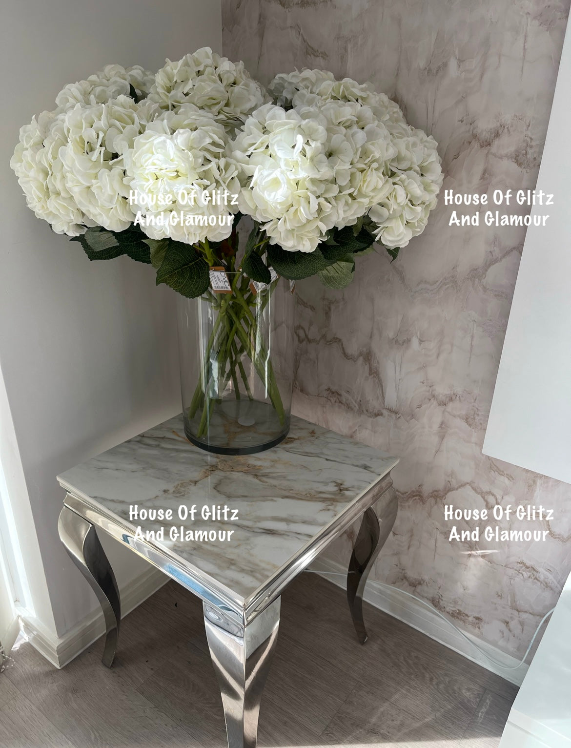 Louis Kata Gold Ceramic & Stainless Steel Lamp / Side Table 50cm x 50cm