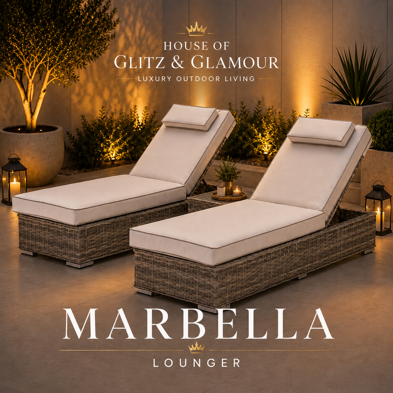 Marbella Luxury Sun Lounger Set with Side Table