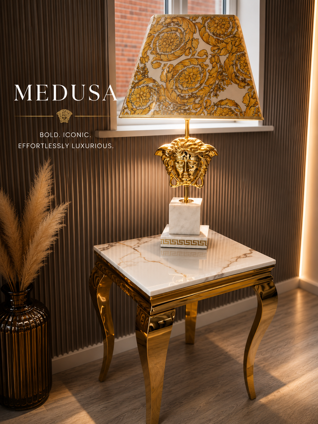 Medusa White & Gold Table Lamp
