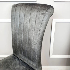 Lia Grey High Back Velvet Dining Chair