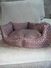 Load image into Gallery viewer, Dusky Pink &amp; Silver Dog Bed