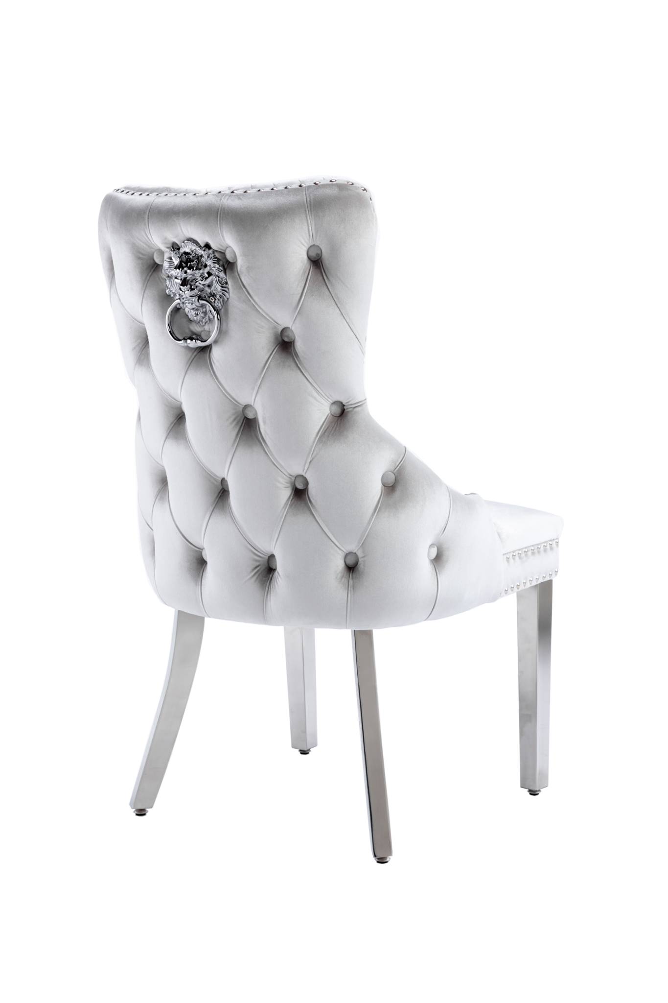 Giselle Light Silver Lion Knocker Dining Chair