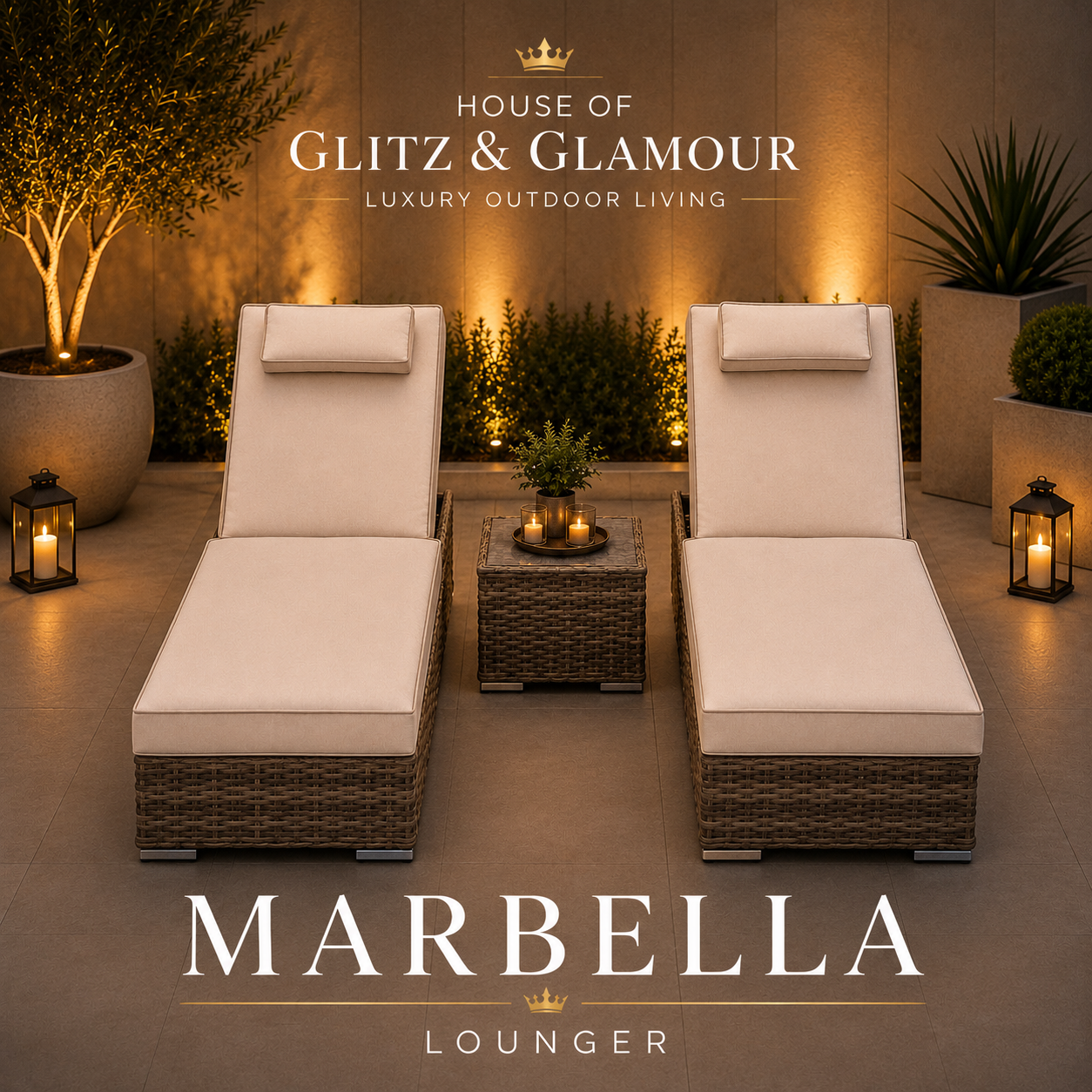 Marbella Luxury Sun Lounger Set with Side Table