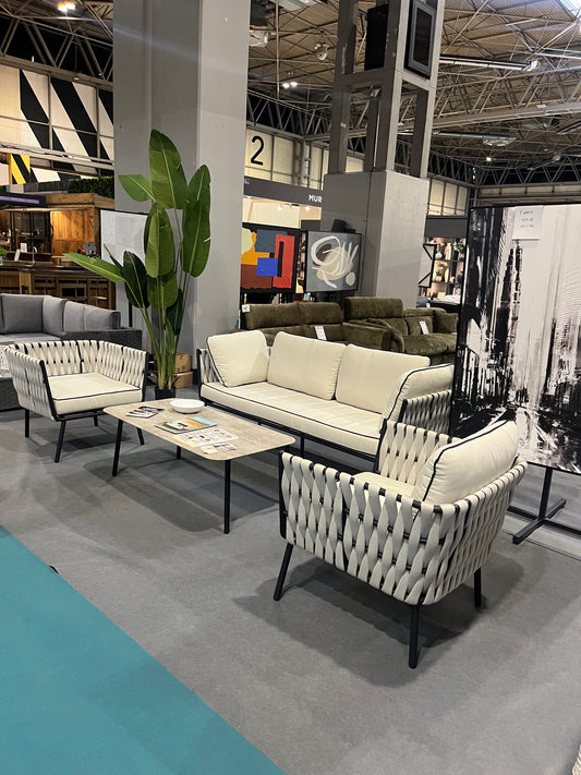 Sicilia Rattan 3 Seater Sofa & 2 Armchairs Coffee Table Set